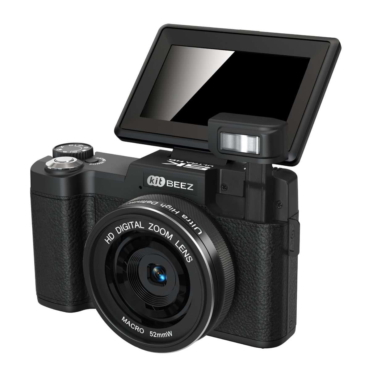 KiTBEEZ KP-4  75MP 180°Flip Screen Selfie 5K Camera